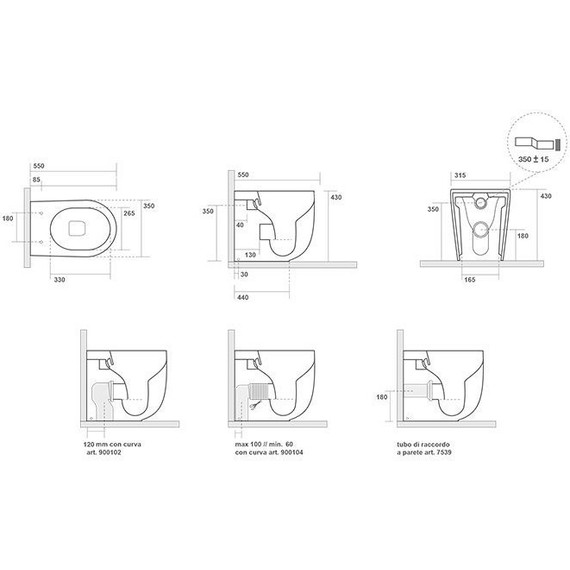 Унитаз приставной безободковый Kerasan Nolita 531901 (система смыва торнадо) белый глянцевый - фото 2