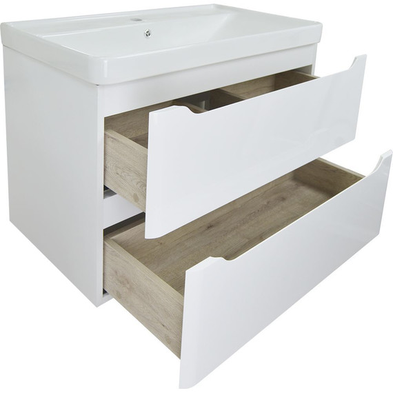 Тумба подвесная с раковиной Azario Lotos 70/2 см CS00083930, белый - фото 