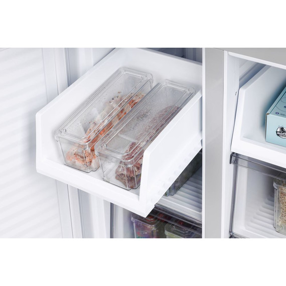 Холодильник Side by Side NordFrost RFQ 450 NFGW inverter (белое стекло) - фото 10