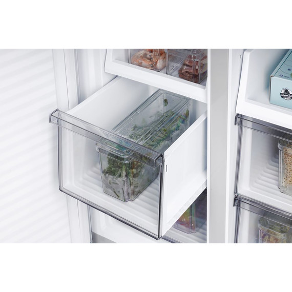 Холодильник Side by Side NordFrost RFQ 450 NFGW inverter (белое стекло) - фото 11