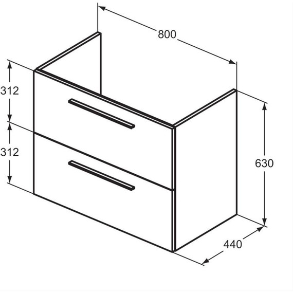 Тумба подвесная с раковиной Ideal Standard 80 см i.Life A T5256NH+T462001 - фото 9