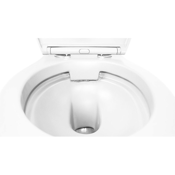 Унитаз подвесной безободковый Azario Keras AZ-99046W с тонкой крышкой микролифт, Цвет производителя: белый глянцевый - фото 5