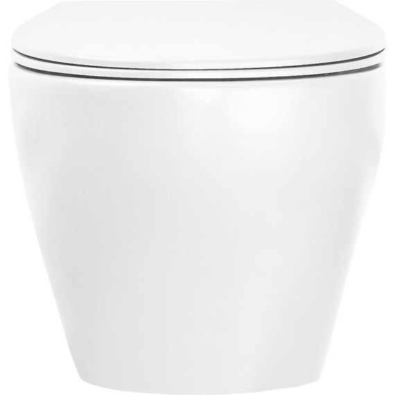 Унитаз подвесной безободковый Azario Keras AZ-99046W с тонкой крышкой микролифт, Цвет производителя: белый глянцевый - фото 8