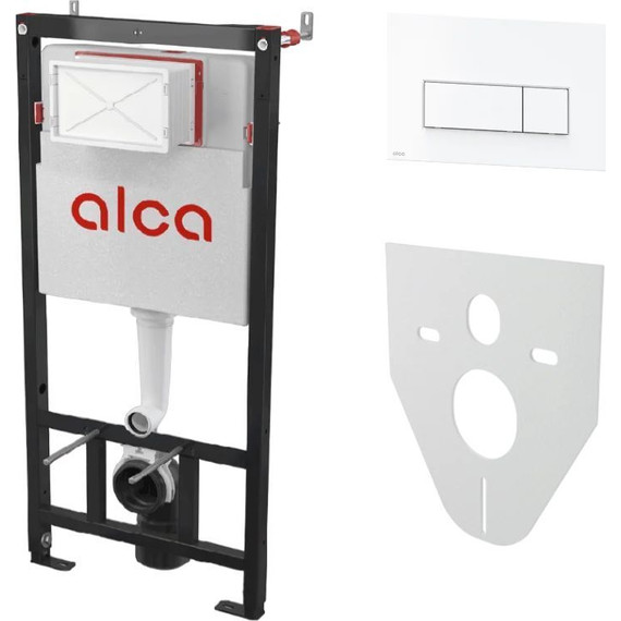 Инсталляция для подвесного унитаза Alcaplast AM101/1120-4:1 RU M570-0001 (кнопка смыва белая) - фото 