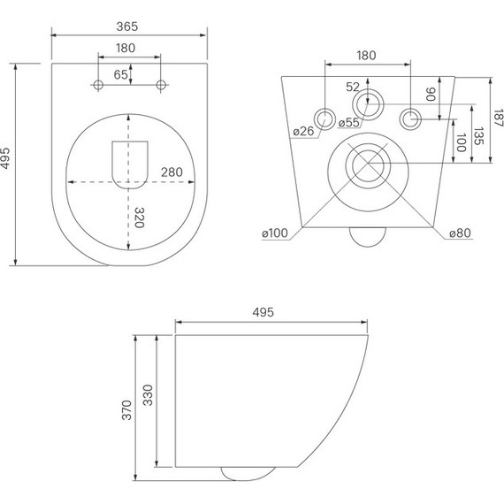 Инсталляция с подвесным унитазом комплект: Iddis Basic BASBQ02i73 сиденье микролифт, кнопка смыва чёрная - фото 3