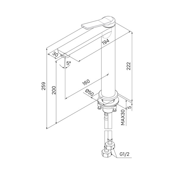 Смеситель для раковины высокий Iddis Parker PARSB01i01 - фото 6