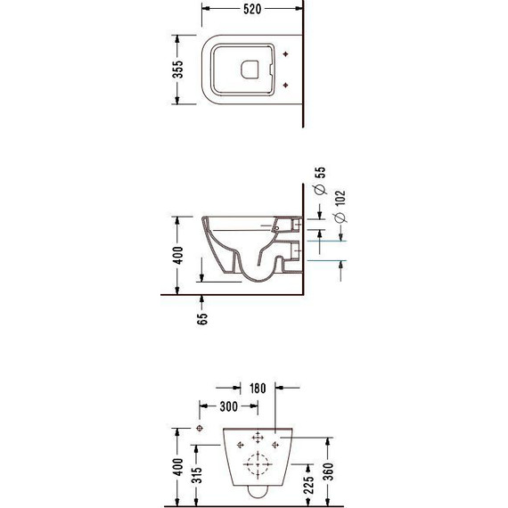 Унитаз подвесной безободковый Serel Rita RT26SL с тонкой крышкой микролифт - фото 3
