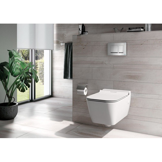 Унитаз подвесной Serel Smart SM25SL с тонкой крышкой микролифт - фото 4