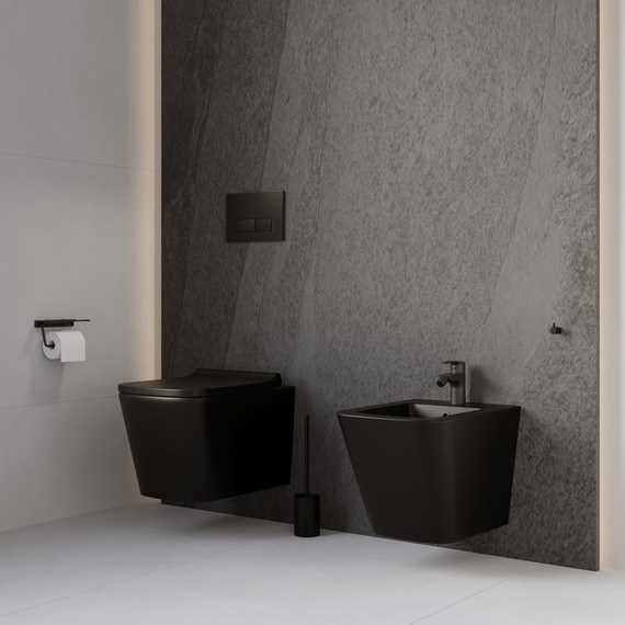 Биде подвесное Iddis Bild BILRB02i82, чёрный матовый - фото 4