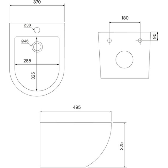 Биде подвесное Iddis Blanco BLARB02i82, чёрный матовый - фото 5
