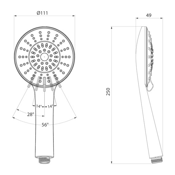 Ручной душ Milardo Ideal Spa ILS5FBRM18, чёрный матовый - фото 5