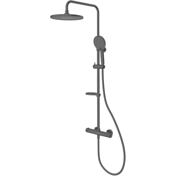 Душевая стойка с термостатом Milardo Ideal Spa ILSBLTHM89, чёрный матовый - фото 