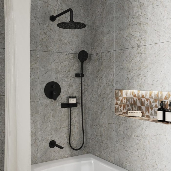 Душевая система для ванны Milardo Rora RORBL03M68, чёрный матовый - фото 2