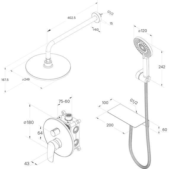 Душевая система для душа Milardo Rora RORSB02M67 - фото 4