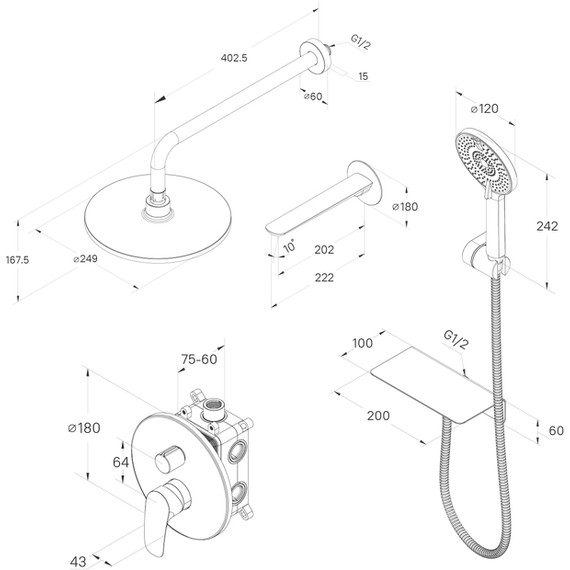 Душевая система для ванны Milardo Rora RORSB03M68 - фото 4