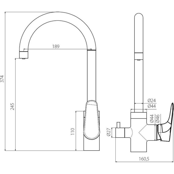 Смеситель для кухни Damixa Merkur 400730000 - фото 5