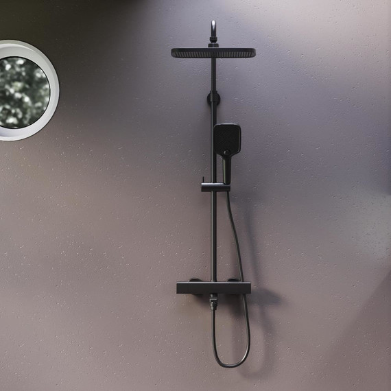 Душевая система c термостатом Damixa Gala 953810300, чёрный - фото 4