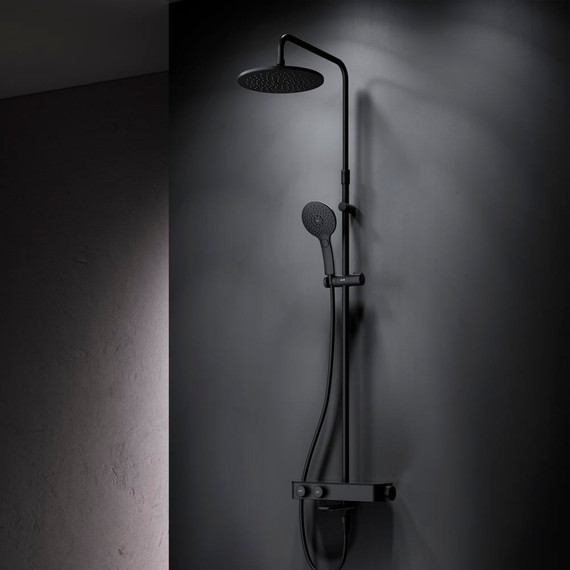 Душевая система AM.PM Inspire V2.0 F0750A522 с термостатом, чёрный, Цвет производителя: чёрный - фото 2
