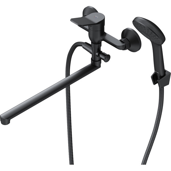 Смеситель для ванны AM.PM X-Joy F85A90122 с душевым набором, чёрный, Цвет производителя: чёрный - фото 