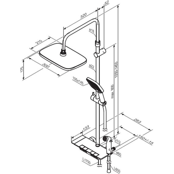 Душевая система c термостатом Damixa Gala 953770000 и гигиеническим душем - фото 8