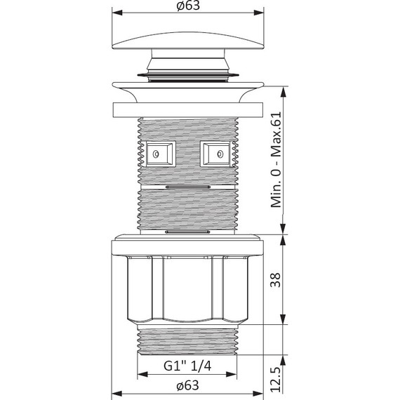 Донный клапан Damixa Option 210600200, белый глянцевый - фото 5