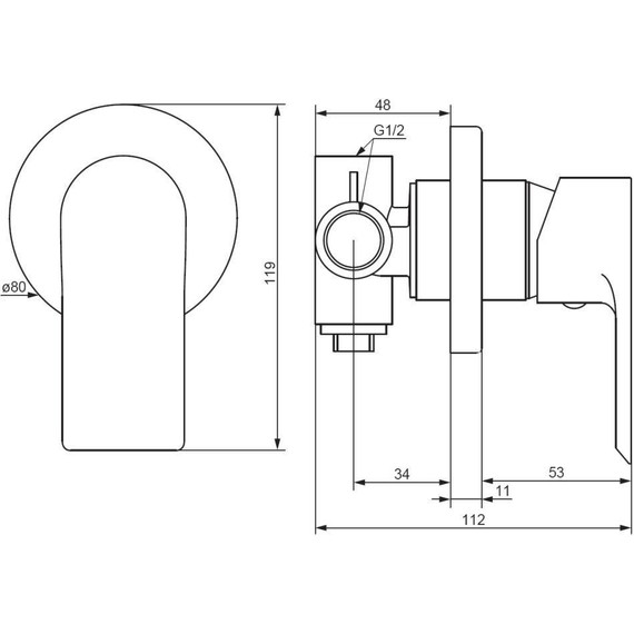 Смеситель для душа Damixa Apollo 477500300 со скрытой частью, чёрный, Цвет производителя: чёрный - фото 6