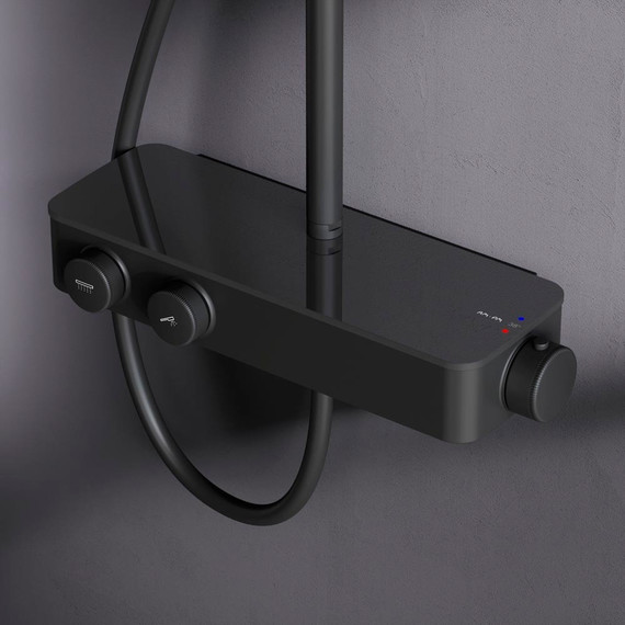 Душевая система AM.PM Inspire V2.0 F0750A422 с термостатом, чёрный, Цвет производителя: чёрный - фото 4
