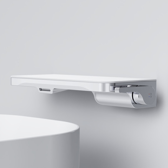 Смеситель для раковины AM.PM Func монтируемый в стену с полкой и каскадным изливом F8F72700, Цвет производителя: хром - фото 7