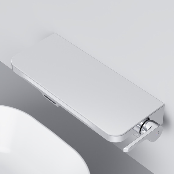 Смеситель для раковины AM.PM Func монтируемый в стену с полкой и каскадным изливом F8F72700, Цвет производителя: хром - фото 8