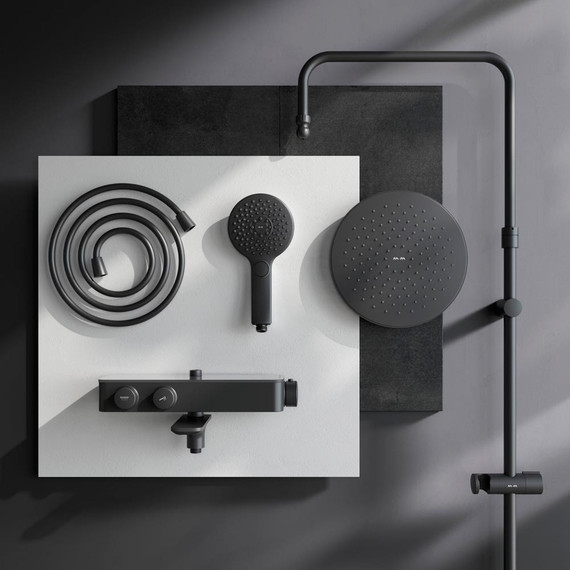 Душевая система AM.PM Inspire V2.0 F0750A522 с термостатом, чёрный, Цвет производителя: чёрный - фото 13