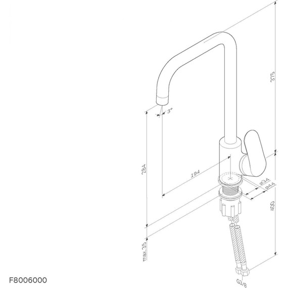 Смеситель для кухни AM.PM Like F8006011, сатин, Цвет производителя: сатин - фото 14