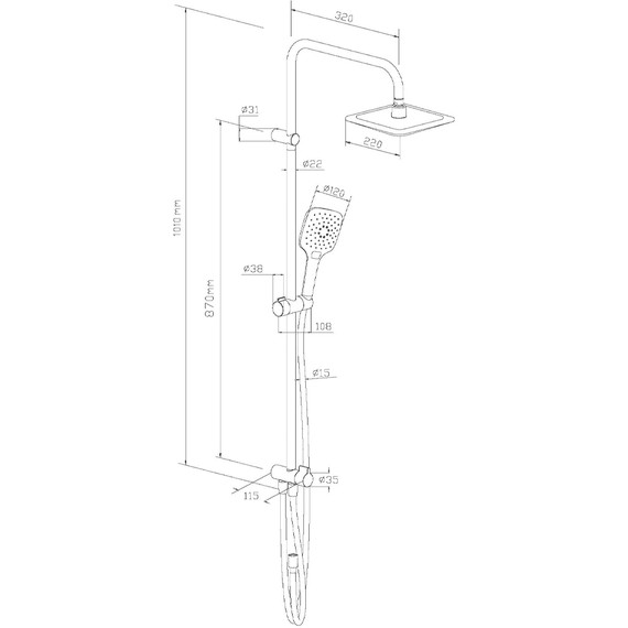 Душевая система Damixa Eclipse 931000000 без смесителя - фото 7