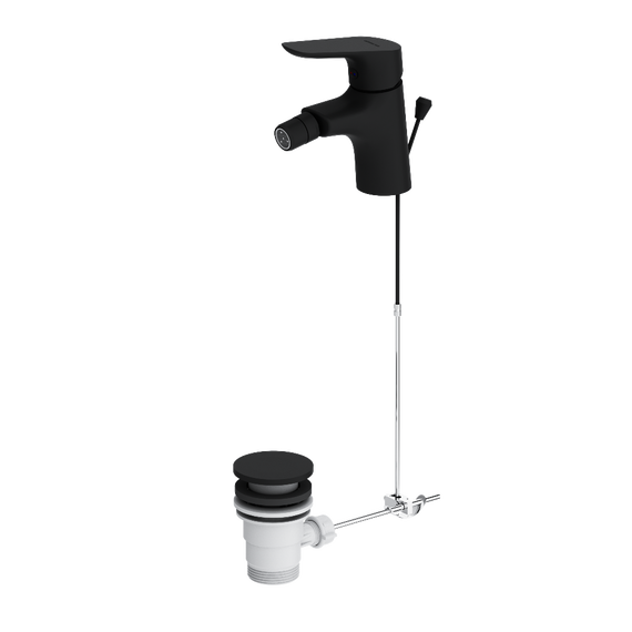 Смеситель для биде Damixa Jupiter 770240300 с донным клапаном, чёрный, Цвет производителя: чёрный - фото 2