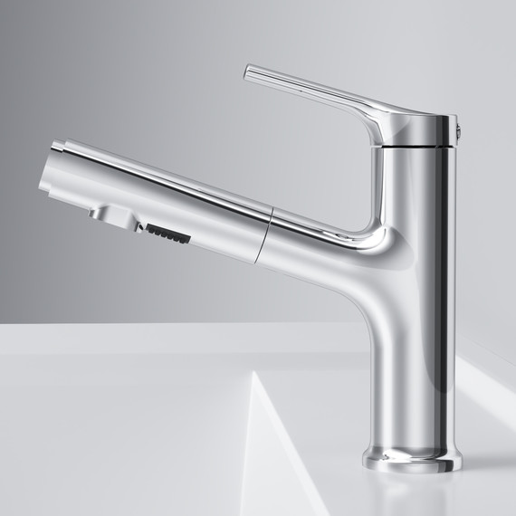 Смеситель для раковины AM.PM X-Joy с вытяжным изливом F85B02900, Цвет производителя: хром - фото 8