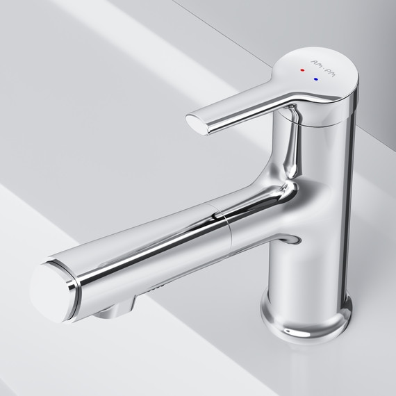 Смеситель для раковины AM.PM X-Joy с вытяжным изливом F85B02900, Цвет производителя: хром - фото 7