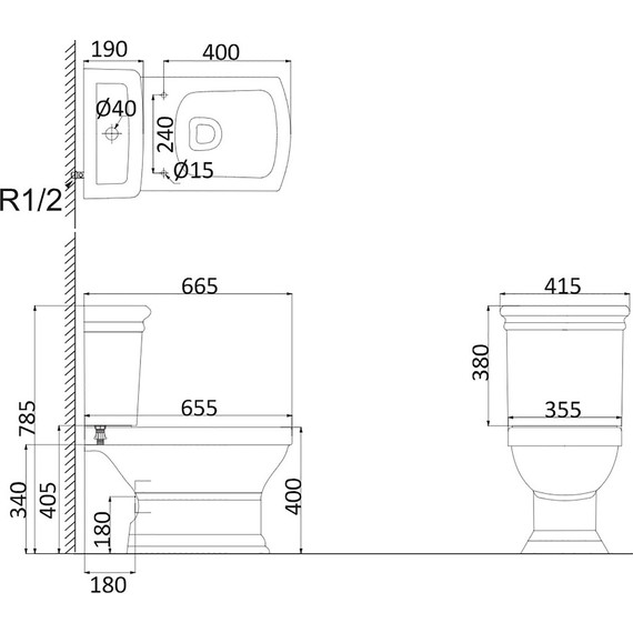 Унитаз-компакт Creo Ceramique Orleans с крышкой - фото 15