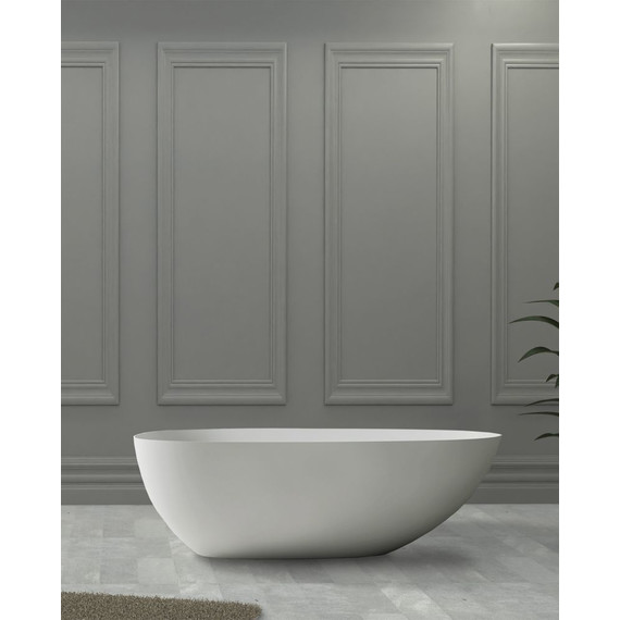 Ванна каменная Abber Stein 170x80 см AS9611-1.7, белый матовый, Размер - мм: 1700х800 - фото 2