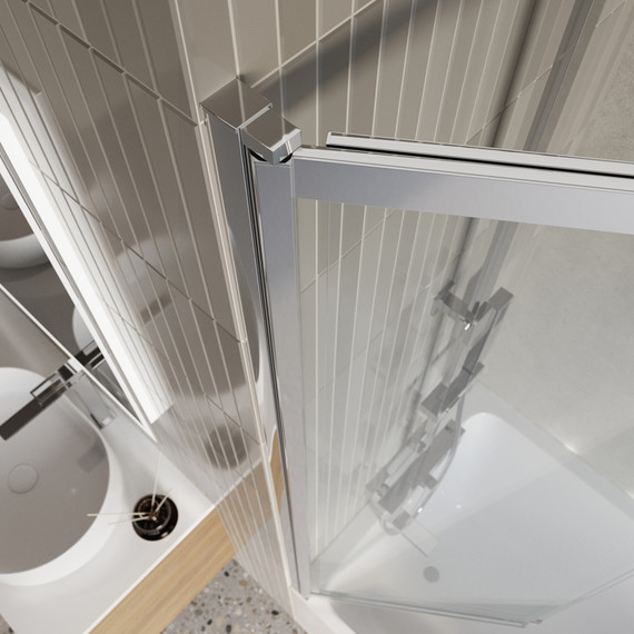 Шторка для ванны BelBagno 80 см LUCE-VF-11-80/145-C-Cr, хром/прозрачное - фото 3