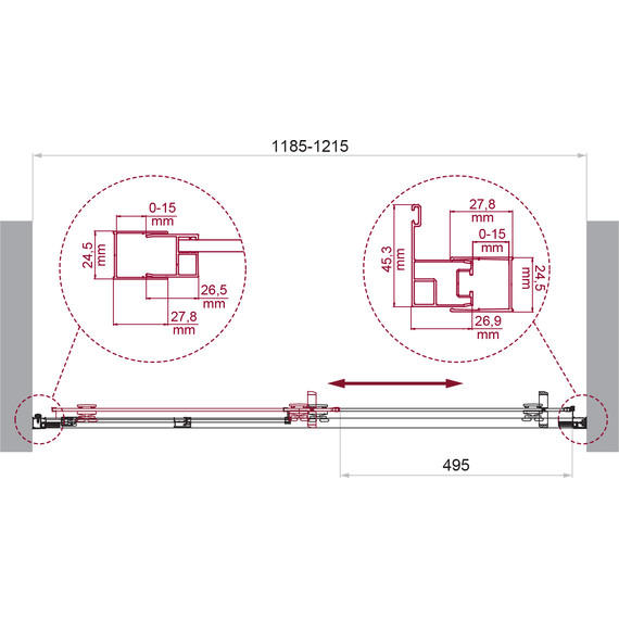 Душевая дверь BelBagno 120 см LUCE-BF-1-120-P-Cr, хром/матовое - фото 5