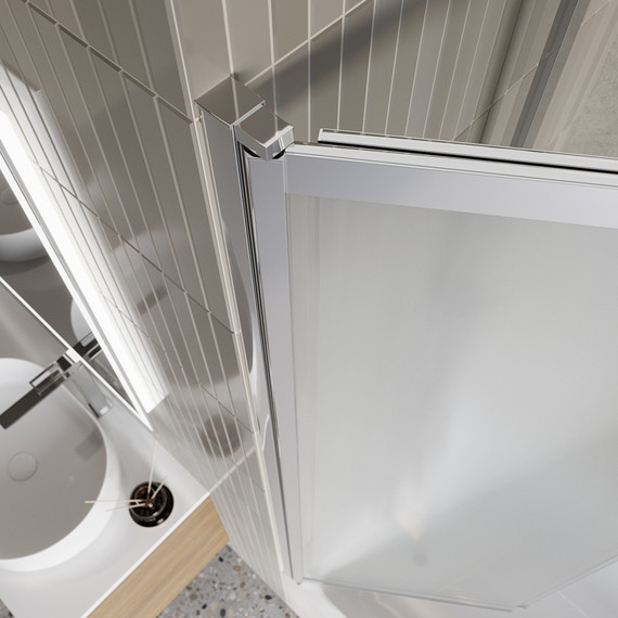 Шторка для ванны BelBagno 90 см LUCE-VF-11-90/145-P-Cr, хром/матовое - фото 3