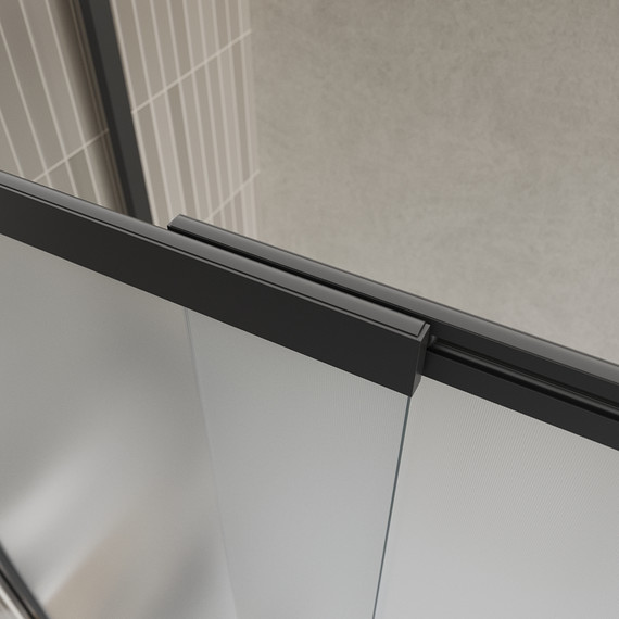 Шторка для ванны BelBagno 90 см LUCE-VF-11-90/145-P-NERO, чёрный/матовое - фото 2