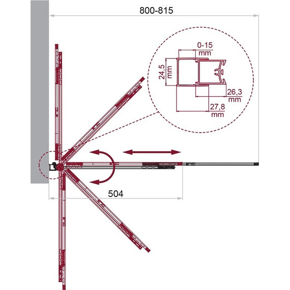 Шторка для ванны BelBagno 80 см LUCE-VF-11-80/145-C-NERO, чёрный/прозрачное - фото 5
