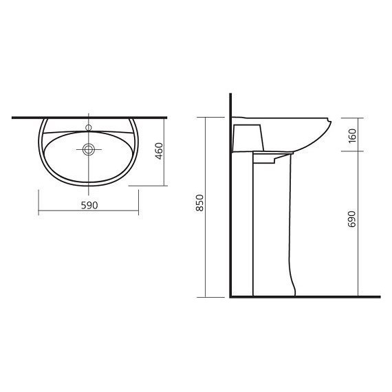 Раковина подвесная Sanita Виктория 60 см WB.PD/Victoria/60-C/WHT.G/S1 - фото 2