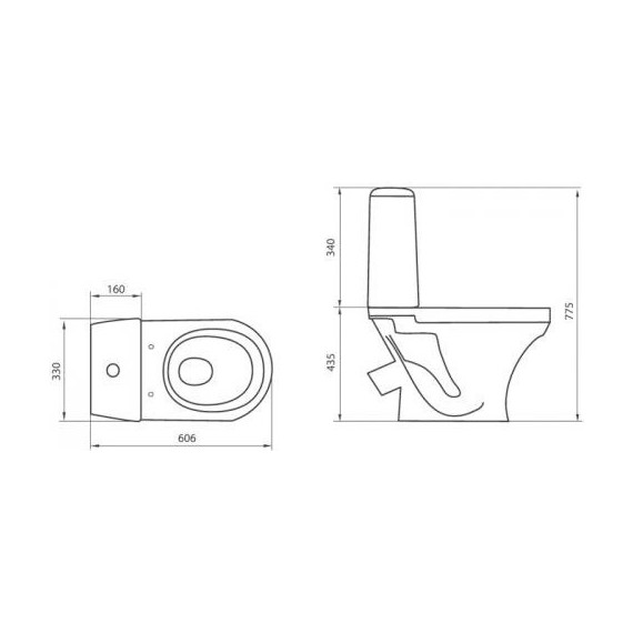Унитаз напольный Sanita Аттика эконом WC.CC/Attica/1-P/WHT.G/S1 с крышкой полипропилен - фото 3