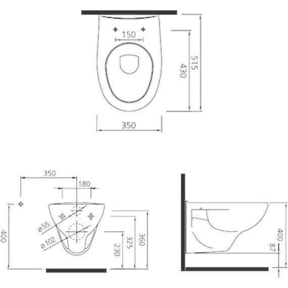 Унитаз подвесной безободковый Kale OPTIMUM с крышкой без микролифта, белый - фото 8