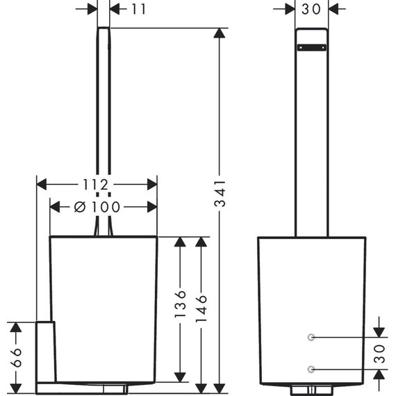Ёршик для унитаза Hansgrohe WallStoris 27927700, цвет белый матовый - фото 2