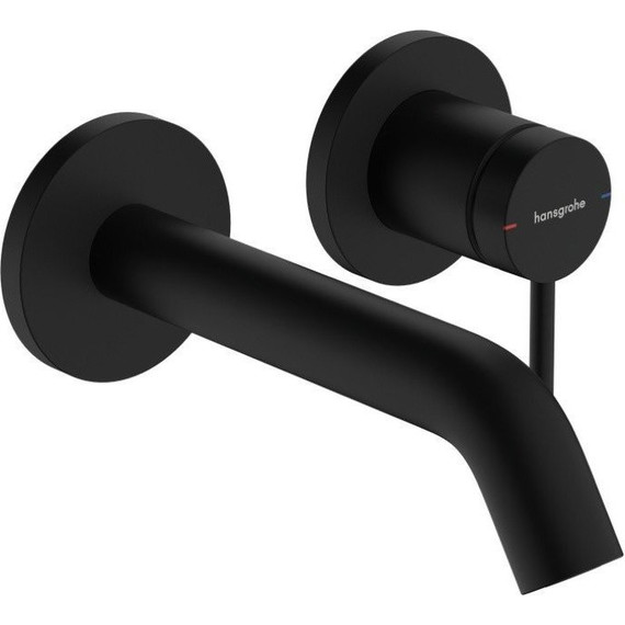 Смеситель для раковины настенный Hansgrohe Tecturis S 73350670, чёрный матовый - фото 
