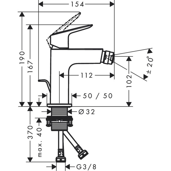 Смеситель для биде Hansgrohe Logis 71201000 - фото 2