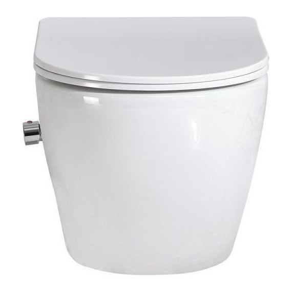 Инсталляция с подвесным унитазом комплект: Grohe Rapid SL 38772001+38732GL0 с подвесным безободковым унитазом-биде BelBagno Uno BB3105CHR-BS/SC сиденье микролифт, крепление, кнопка смыва золото глянцевое, Цвет производителя: золото глянцевое - фото 5