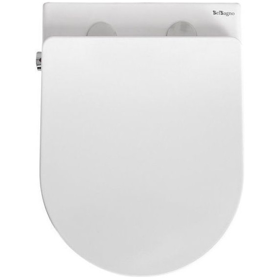 Инсталляция с подвесным унитазом комплект: Grohe Rapid SL 38772001+38732WM0 с подвесным безободковым унитазом-биде BelBagno Uno BB3105CHR-BS/SC сиденье микролифт, крепление, кнопка смыва белый матовый, Цвет производителя: белый матовый - фото 6